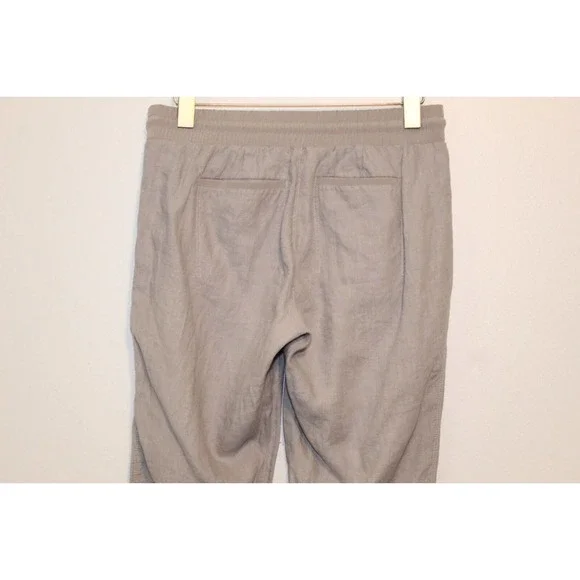 Athleta Bali Linen Ankle Pants Gray Lightweight Stretch Women's Size 8 H14016 - Picture 5 of 9